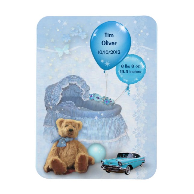Customizable Baby Boy Magnet (Vertical)