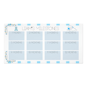 Customizable Baby Boy Milestone Tracker Photo Print