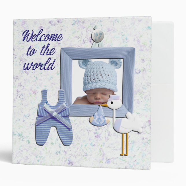 Customizable Baby Boy Scrapbook Binder (Front/Inside)