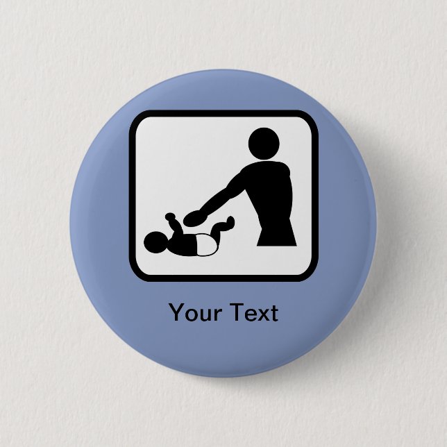 Customizable Baby Change Logo for a New Dad 2 Inch Round Button (Front)