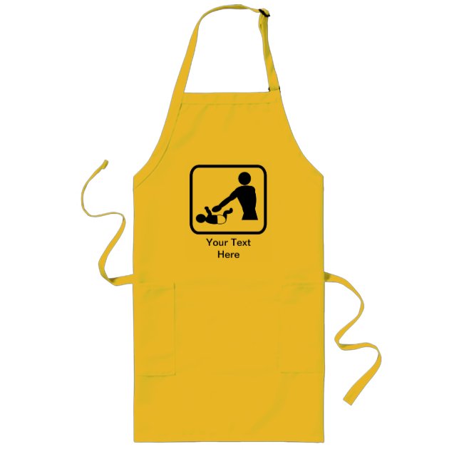 Customizable Baby Change Logo for a New Dad Long Apron (Front)