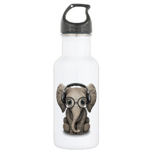 Customizable Baby Elephant Dj with Headphones 532 Ml Water Bottle