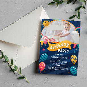 Customizable Baby Girl Kids Birthday Photo Invitation