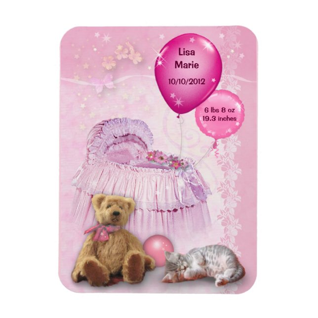 Customizable Baby Girl Magnet (Vertical)