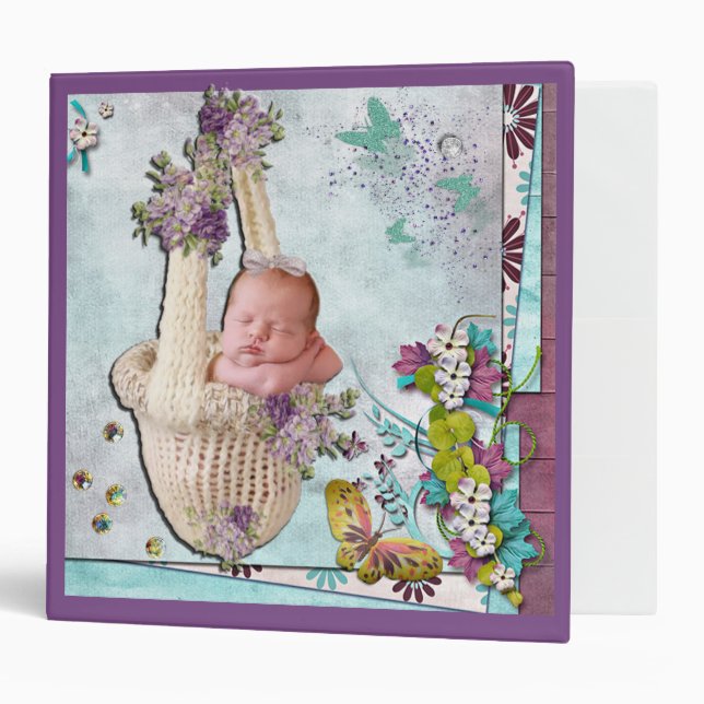 Customizable Baby Girl Scrapbook Binder (Front/Inside)