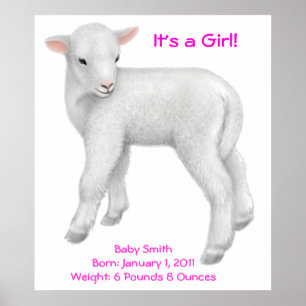 Customizable Baby Lamb Print