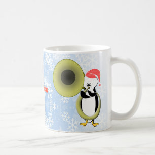 Customizable Baby Penguin Tuba Christmas Mug