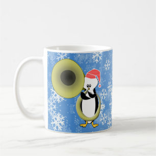 Customizable Baby Penguin Tuba Christmas Mug
