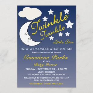 Customizable Baby Shower Twinkle Star Invitation