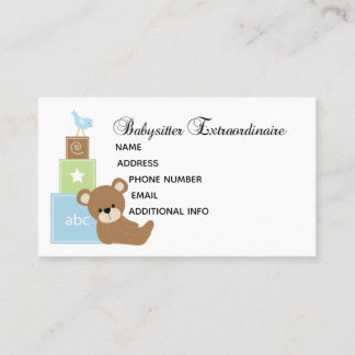 Customizable Baby Sitter business card
