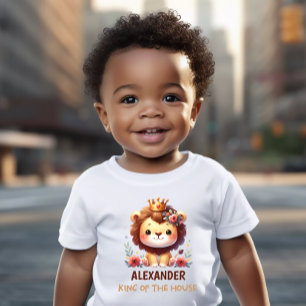 Customizable Baby T-Shirt with Cute Lion