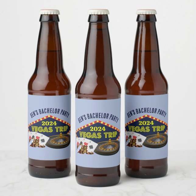 Customizable Bachelor Party Las Vegas Trip Casino Beer Bottle Label (Bottles)