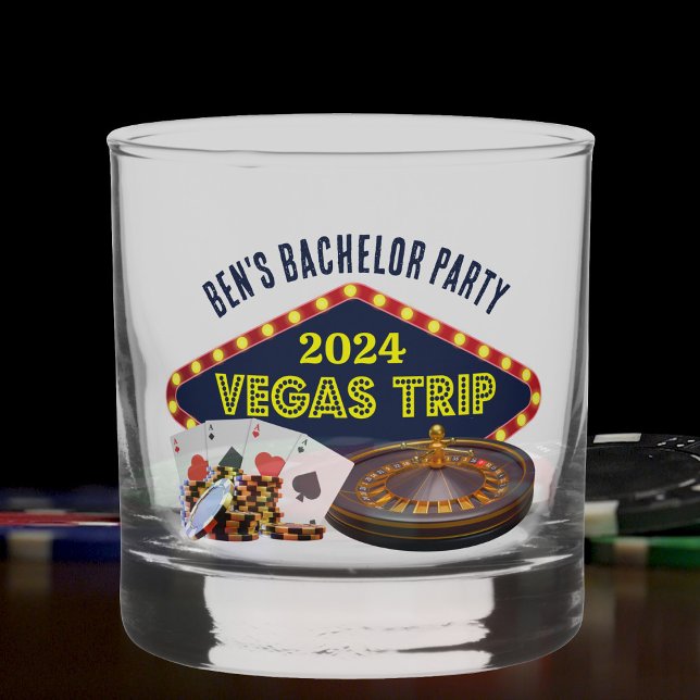 Customizable Bachelor Party Las Vegas Trip Casino Whiskey Glass (Creator Uploaded)