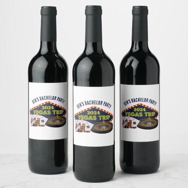 Customizable Bachelor Party Las Vegas Trip Casino Wine Label (Bottles)