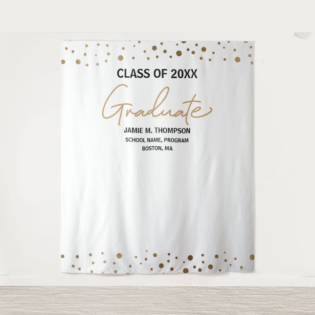 Customizable backdrop graduation party tapestry (Front)