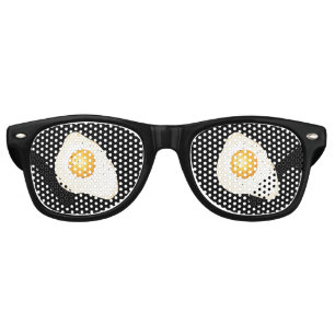 Customizable background black colour - Fried egg Retro Sunglasses