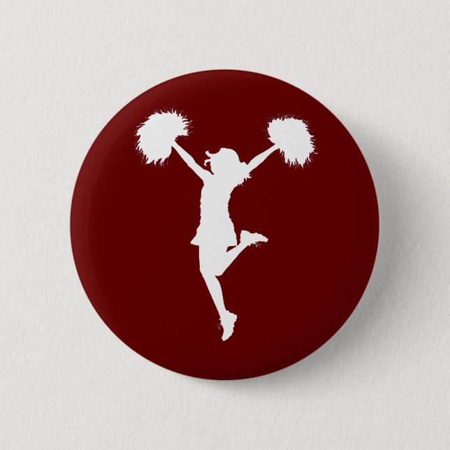 Customizable Background Cheerleader Cheerleading 2 Inch Round Button (Front)