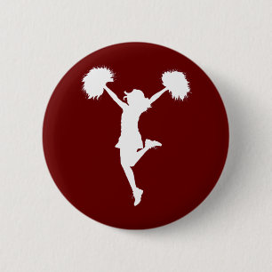 Customizable Background Cheerleader Cheerleading 2 Inch Round Button