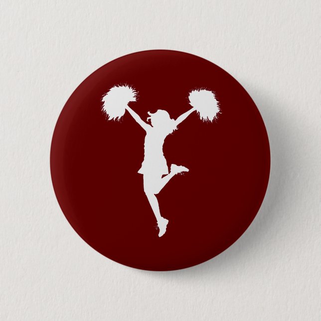 Customizable Background Cheerleader Cheerleading 2 Inch Round Button (Front)