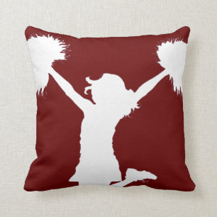 Customizable Background Cheerleader Cheerleading Throw Pillow