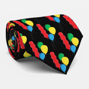 Customizable Background Colour Birthday Balloons Tie