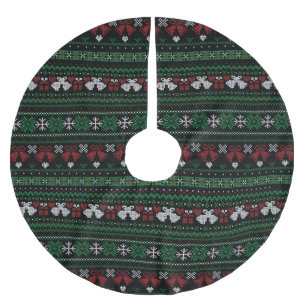 Customizable Background Colour My Bells Ugly Xmas Brushed Polyester Tree Skirt
