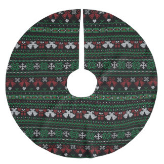 Customizable Background Colour My Bells Ugly Xmas Brushed Polyester Tree Skirt