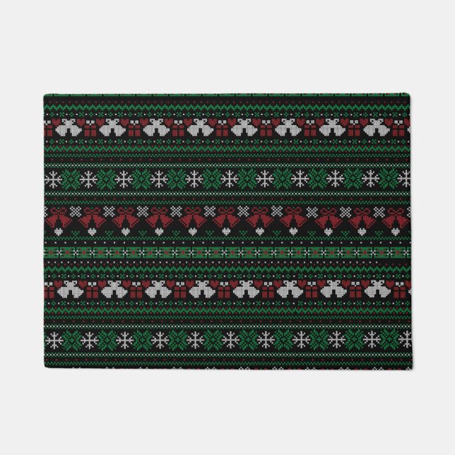 Customizable Background Colour My Bells Ugly Xmas Doormat (Front)