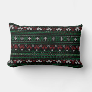 Customizable Background Colour My Bells Ugly Xmas Lumbar Pillow