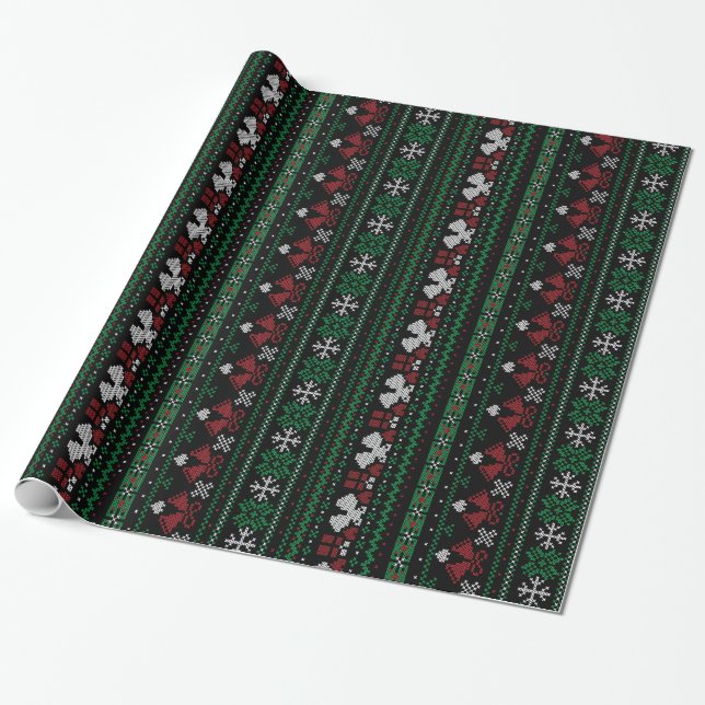 Customizable Background Colour My Bells Ugly Xmas Wrapping Paper (Unrolled)