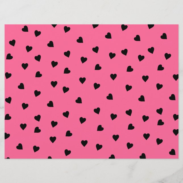 Customizable Background Colours Hearts Letterhead (Front)