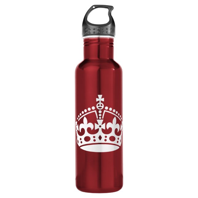 Customizable Background Keep Calm Crown 710 Ml Water Bottle (Front)