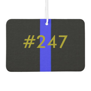 Customizable Badge Number Thin Blue Line Car Air Freshener