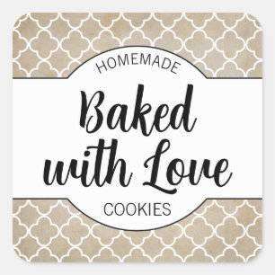 Customizable Baked with Love Label HM002sqv1