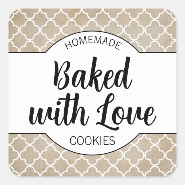 Customizable Baked with Love Label HM002sqv1 (Front)