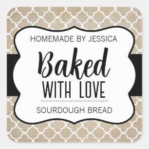Customizable Baked with Love Label HM012sqv1