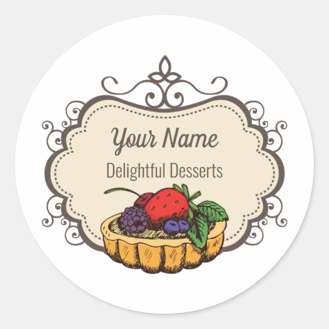 Customizable baker pastry chef classic round sticker (Front)