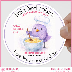 Customizable Bakery Bake Shop Watercolor Classic Round Sticker