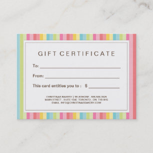Customizable Bakery Gift Certificate