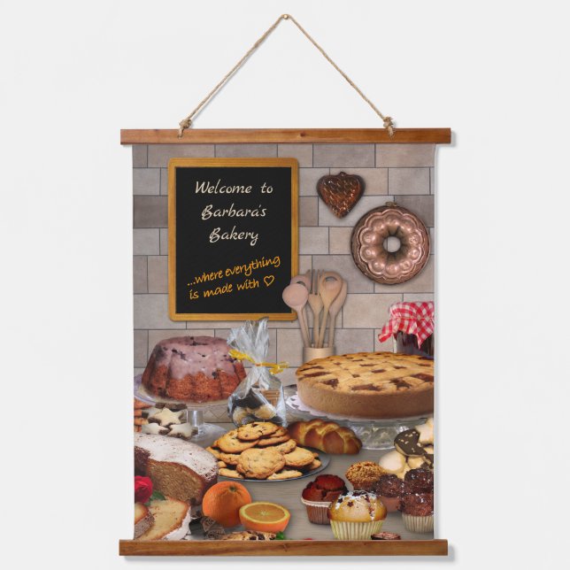 Customizable Bakery  Hanging Tapestry (Front)