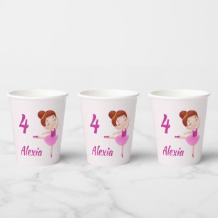 Customizable Ballet Paper Cups with Name & Age