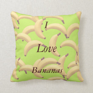 Customizable Bananas with text Throw Pillow