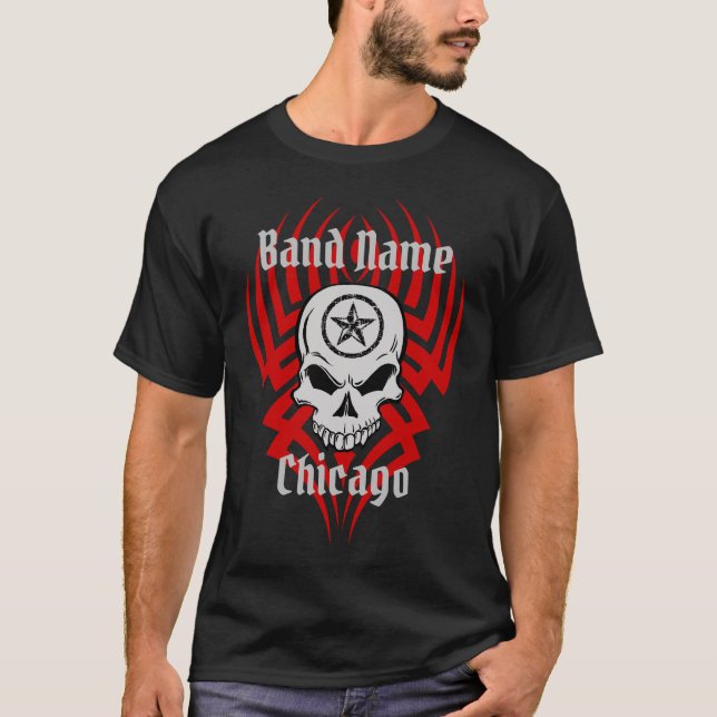 Customizable Band Name Skull T-Shirt (Front)