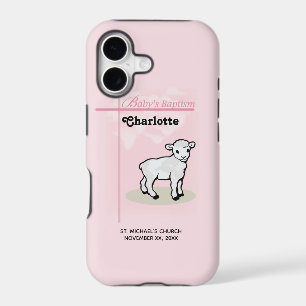 Customizable, Baptism, Pink, Girl, Lamb