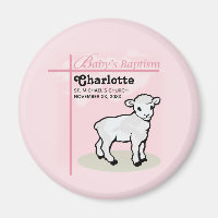 Customizable, Baptism, Pink, Girl, Lamb