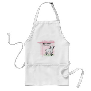 Customizable, Baptism, Pink, Girl, Lamb Standard Apron