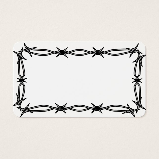 Customizable Barbed Wire Border Blank Card (Front)