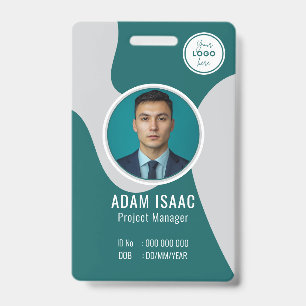 Customizable Barcode Logo Name Tag Staff  Badge