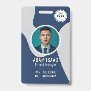 Customizable Barcode Logo Name Tag Staff  Badge