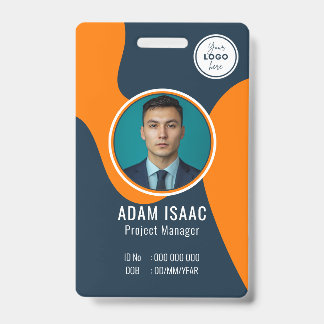 Customizable Barcode Logo Name Tag Staff Badge